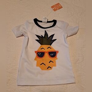 Gymboree boys size 6-12 months pineapple swim rash guard shirt, New